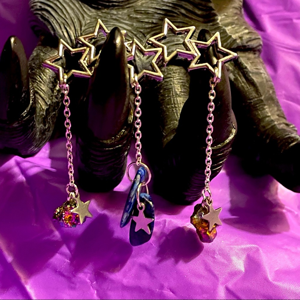 ☆𖣘☆ Handmade By Me ☆ Star Silver Alloy & Crystal Barrette Hair Accessory ☆𖣘☆